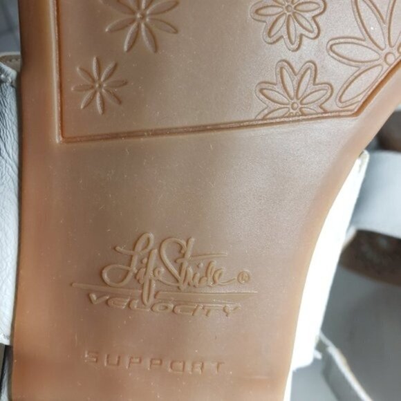 Corinne White Open Toe Stretch Slingback Sandals - Picture 10 of 10